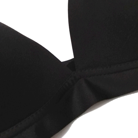 121 CATHERINE MALANDRINO BLACK FULL-FIGURE PLUNGE V-NECK PUSH-UP BRA 38-C NWOT - Picture 3 of 8